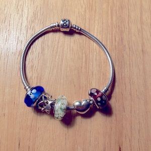 Authentic Pandora bracelet with charms